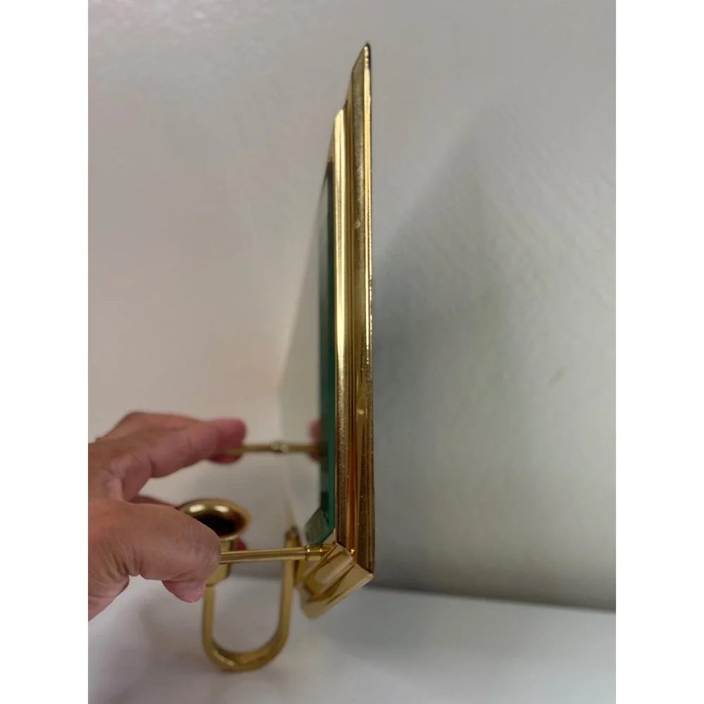 Vintage PartyLite Infinity Brass Mirrored Wall Candle Sconce